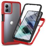 Per Motorola Moto G54 Starry Sky Solid Color Series Custodia per telefono in PC + TPU con pellicola PET (rosso)