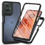 Per Motorola Moto G55 Starry Sky Solid Color Series Custodia per telefono in PC + TPU con pellicola PET (nero)