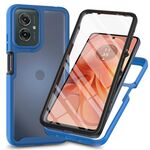 Per Motorola Moto G55 Starry Sky Solid Color Series Custodia per telefono in PC + TPU con pellicola PET (blu reale)