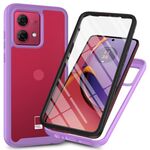 Per Motorola Moto G84 Starry Sky Solid Color Series Custodia per telefono in PC + TPU con pellicola PET (viola)