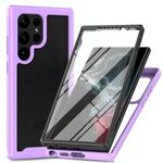 Per Samsung Galaxy S24 Ultra 5G Starry Sky Solid Color Series Custodia per telefono in PC + TPU con pellicola PET (viola)