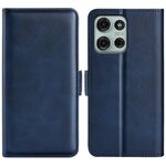 Per Motorola Moto G75 5G Custodia in pelle con chiusura magnetica orizzontale a doppio lato (blu scuro)