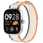 Per Redmi Watch 5 / Watch 5 eSIM Cinturino in nylon intrecciato con chiusura a strappo (arancione + beige)