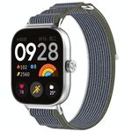Per Redmi Watch 5 / Watch 5 eSIM Cinturino in nylon intrecciato con chiusura a strappo (verde + grigio)