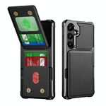 Per Samsung Galaxy S24 FE 5G Custodia per telefono in pelle con supporto verticale a ribalta (nero)