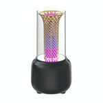 Diffusore di aromi a candela da 150 ml, umidificatore d'aria temporizzato, luce notturna per oli essenziali (nero)