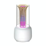 Diffusore di aromi a candela da 150 ml, umidificatore d'aria temporizzato, luce notturna per oli essenziali (bianco)
