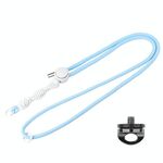 BRDRC Sport Camera Lanyard con 1/4 di pollice Vite Anti-smarrimento Lanyard Crossbody (corda azzurra Nodo bianco)