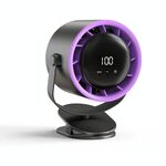 Ventilatore a circolazione ad alta velocità con 100 marce, display digitale da tavolo ricaricabile, ventilatore turbo da parete, stile: clip grigio