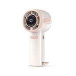 Ventilatore portatile USB con display digitale ad alta velocità a 100 velocità e piccolo ventilatore portatile (bianco)