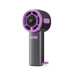 Ventilatore portatile USB con display digitale ad alta velocità a 100 velocità e piccolo ventilatore portatile (grigio)