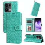 Per OPPO Reno13 Pro Custodia per telefono in pelle con stampa girasole globale (verde)