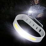 Braccialetto luminoso ricaricabile COB per la corsa notturna, avviso di sicurezza, fascia da polso leggera per braccio e gamba (grigio)