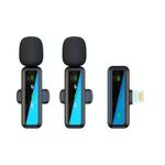 Microfono Lavalier wireless H63, dispositivo di eliminazione del rumore audio per riprese in diretta, stile: doppio microfono (8 pin)
