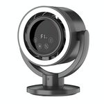 F168 Ventilatore da tavolo con controllo vocale intelligente, touch screen, con testa vibrante, alta velocità di rotazione, luce notturna senza pale (grigio)