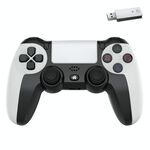 Gamepad wireless a 6 assi con doppio motore e doppia vibrazione da 2,4 G per PS4 / PS5 / Android / iOS / PC (bianco)