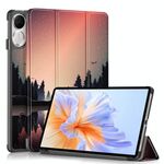 Custodia per tablet in pelle a 3 pieghe dipinta a Custer per Honor Pad V9 11.5 (tramonto)