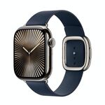 Per Apple Watch 46mm / 49mm / 45mm / 44mm Cinturino in pelle stile moderno (blu scuro)