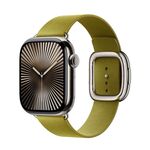 Per Apple Watch 46mm / 49mm / 45mm / 44mm Cinturino in pelle stile moderno (giallo)