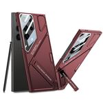 Per Samsung Galaxy S24 Ultra 5G GKK Mech Style Custodia per telefono con supporto pieghevole ultrasottile, penna non inclusa (rosso)