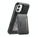 Per iPhone 16 Plus Suteni M3 Card Bag MagSafe Custodia per telefono in pelle di vacchetta (nero)