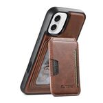 Per iPhone 16 Plus Suteni M3 Card Bag MagSafe Custodia per telefono in pelle di vacchetta (marrone)