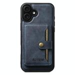 Per iPhone 16 Suteni M4 Custodia per carte magnetiche MagSafe in pelle per telefono (blu)