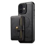 Per iPhone 12 Suteni M4 Custodia per carte magnetiche MagSafe in pelle per telefono (nero)