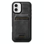 Per iPhone 16 Plus Suteni M5 Custodia per carte magnetiche MagSafe in pelle per telefono (nero)
