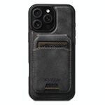 Per iPhone 14 Pro Suteni M5 Custodia per carte magnetiche MagSafe in pelle per telefono (nero)