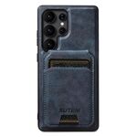 Per Samsung Galaxy S25 Ultra 5G Suteni M5 Custodia per carte magnetiche MagSafe in pelle per telefono (blu)