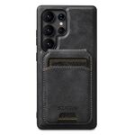 Per Samsung Galaxy S22 Ultra 5G Suteni M5 Custodia per carte magnetiche MagSafe in pelle per telefono (nero)
