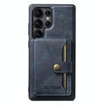 Per Samsung Galaxy S22 Ultra 5G Suteni M4 Custodia per carte magnetiche MagSafe in pelle per telefono (blu)