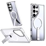 Per Samsung Galaxy S22 Ultra 5G Star Shine Series TPU + PC MagSafe Custodia per telefono con supporto pieghevole (trasparente)