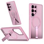 Per Samsung Galaxy S22 Ultra 5G Star Shine Series TPU + PC MagSafe Custodia per telefono con supporto pieghevole (rosa)
