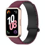 Per Huawei Watch Band 10/10 NFC I-Shaped Magnetico Silicone Watch Band (Vino Rosso Nero)