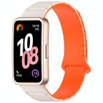 Per Huawei Watch Band 10/10 NFC Cinturino magnetico in silicone a forma di I (arancione chiaro)