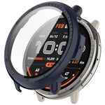Per Amazfit Active 2 A2437 Custodia protettiva per orologio PC integrata con pellicola temperata (blu inchiostro)