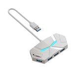 Hub USB 2.0 7 in 1 Splitter con luce ambientale colorata Docking Station di tipo C Adattatore multiporta per laptop, specifiche: 0,6 m (bianco)
