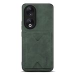 Per Honor 90 Denior Custodia per telefono con supporto per slot per schede con cover posteriore in PU (verde)