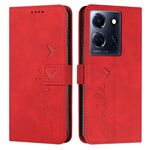 Per Infinix Note 30/Note 30 5G Custodia per telefono in pelle con motivo a cuore Skin Feel (rosso)