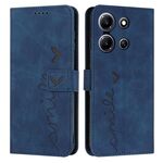 Per Infinix Note 30i Skin Feel Custodia per telefono in pelle con motivo a cuore (blu)