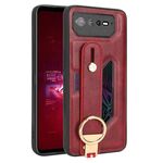 Per Asus ROG Phone 6 / ROG6 Custodia posteriore in pelle con cinturino (rosso)