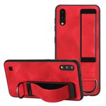 Per Samsung Galaxy A10 / M10 Custodia per cellulare posteriore in pelle con supporto per cinturino (rosso)