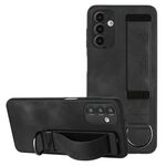 Custodia per telefono posteriore in pelle con supporto per cinturino Samsung Galaxy A34 (nero)