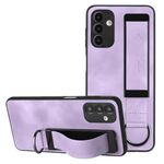 Custodia posteriore in pelle per supporto da polso per Samsung Galaxy A54 (viola)