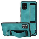 Custodia per telefono posteriore in pelle con supporto per cinturino Samsung Galaxy A71 (verde)