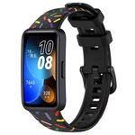 Per Huawei Band 8 Sports Rainbow Dots Cinturino in silicone (nero)