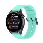 Per Huawei Watch 4 / Watch 4 Pro cinturino con fibbia nera in acciaio inossidabile in silicone tinta unita (verde acqua)