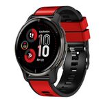 Per Garmin Forerunner 265S / 255S / Venu 2S Cinturino per orologio in silicone bicolore intrecciato da 18 mm (rosso nero)